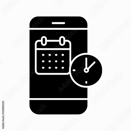 Smartphone with calendar and clock icon representing time planning – filled