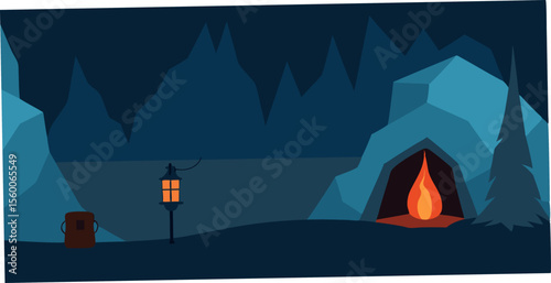 camping in the mountains