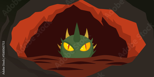 A spooky halloween pumpkin or jack o' lantern with a fiery glow sits on a black background, an iconic illustration of the autumn holiday in October