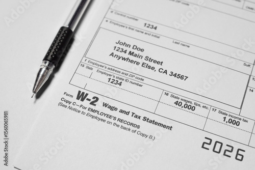 W-2 Tax Form and Tax Statement