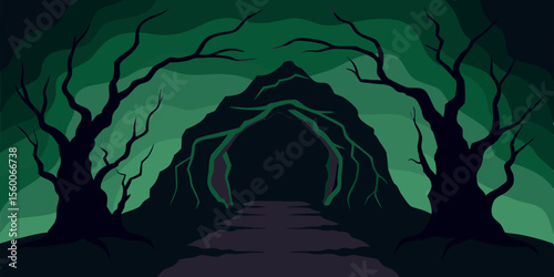Here's a sentence that combines elements from your provided words:

Illustration of the Earth's geography with a light at the end of the forest, symbolizing hope for the global nature