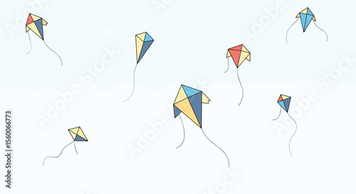 Soaring High Colorful Kites Dancing Freely in the Wind a Joyful Sky Adventure