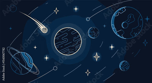 Cosmic Canvas A Journey Through The Universe Planets Stars Meteors and Deep Space