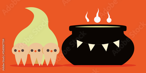 Illustration of a burning candle in a pot, vase, or holder, with a warm, flickering flame, perfect for a celebration design or festive decoration