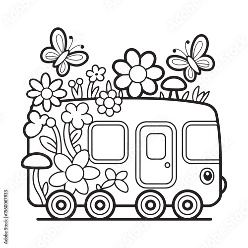 Whimsical House Bold & Easy Coloring Page,  bold and easy coloring book, Coloring page, whimsical coloring book for kids, bold and easy coloring book, victor art,   fairy house coloring page