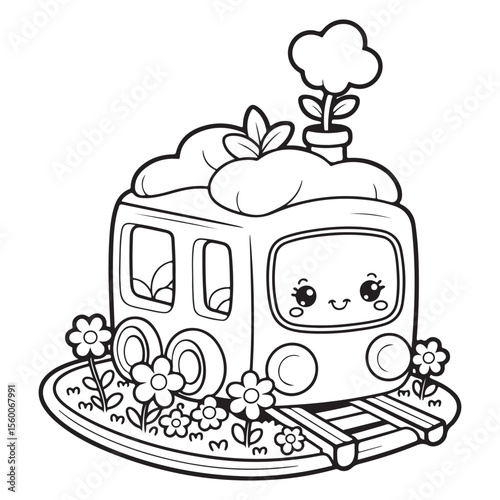 Whimsical House Bold & Easy Coloring Page,  bold and easy coloring book, Coloring page, whimsical coloring book for kids, bold and easy coloring book, victor art,   fairy house coloring page