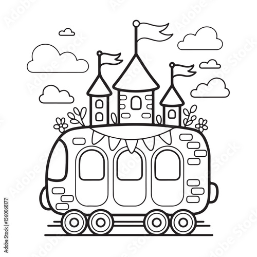 Whimsical House Bold & Easy Coloring Page,  bold and easy coloring book, Coloring page, whimsical coloring book for kids, bold and easy coloring book, victor art,   fairy house coloring page
