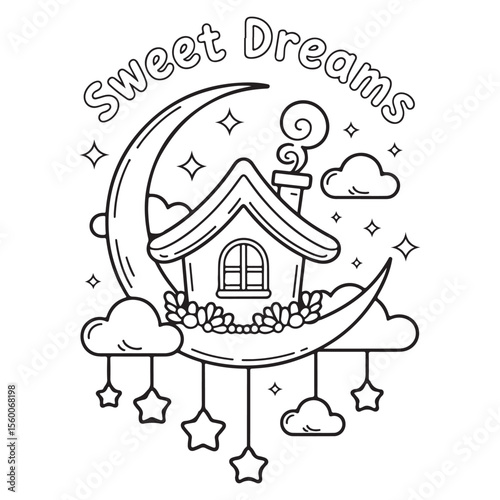 Whimsical House Bold & Easy Coloring Page,  bold and easy coloring book, Coloring page, whimsical coloring book for kids, bold and easy coloring book, victor art,   fairy house coloring page