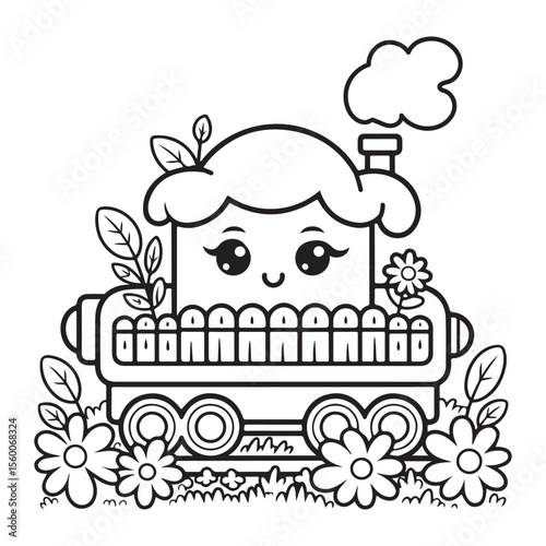 Whimsical House Bold & Easy Coloring Page,  bold and easy coloring book, Coloring page, whimsical coloring book for kids, bold and easy coloring book, victor art,   fairy house coloring page