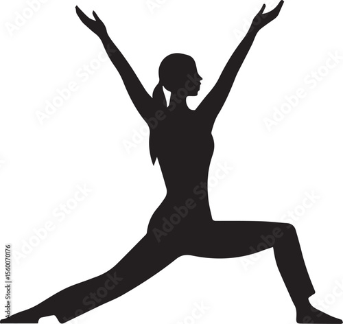 Silhouette of Grace: A serene silhouette of a person in a yoga pose, their form a testament to balance and inner peace, the image captures the essence of mindful movement and holistic well-being.