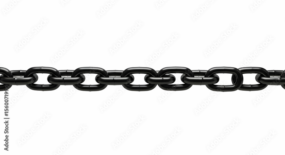 Fototapeta premium Strong Black Metal Chain Link Seamless Texture Background Industrial Design Element