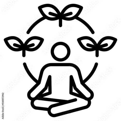 Calm Breathing line icon