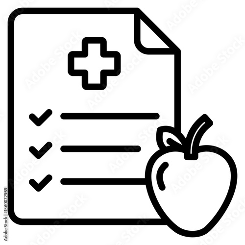 Fitness Plan line icon