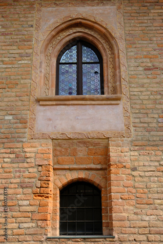 Historic buildings along via Angelo Teotti in Abbiategrasso, Milan, Italy