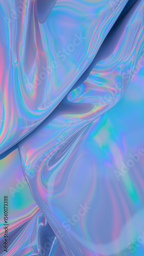 Abstract digital fabric. Sci-fi background. Holographic foil. 3d rendering illustration not AI