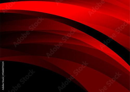 Dark red smooth glossy wavy abstract elegant background. Vector design