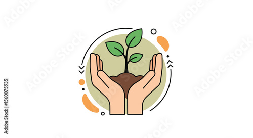 Cultivating Growth Hands Nurturing Seedlings for Sustainable Future with Passion and Care for Environment