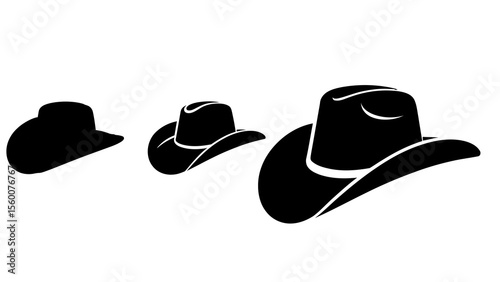 Cowboy hat silhouette vector illustration for western fashion and style