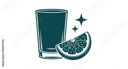 Isolated tequila shot