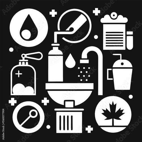 Flat Style Bathroom Sign Collection