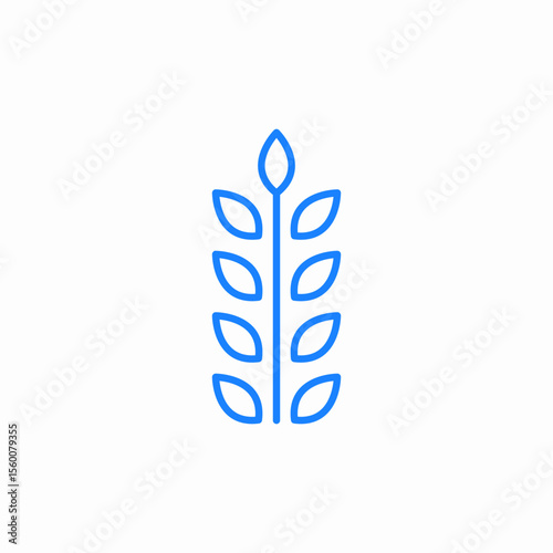 wheat grain spike icon sign vector