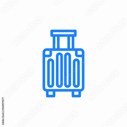 wheeled luggage bag icon sign vector