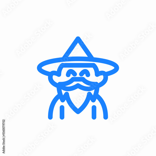 wizard bearded man icon sign vector