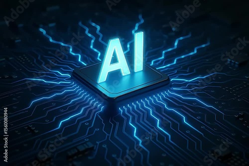 Illuminated AI Circuitry Concept Highlighting Artificial Intelligence and Modern Technology Integration