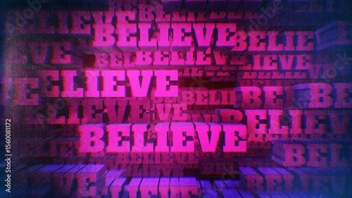 A motivational background of 3D extruded positive repeat words.