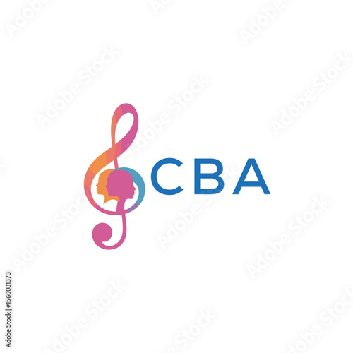 CBA “Abstract music school logo with people and melody icon” CBA Later Logo, “Modern music therapy logo with faces and note symbol”
