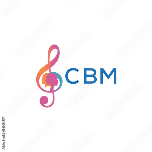 CBM “Abstract music school logo with people and melody icon” CBM Later Logo, “Modern music therapy logo with faces and note symbol”
