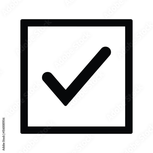 Black Check Mark Inside Square tick correct
