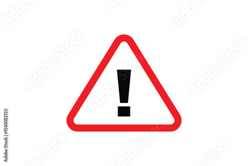 Warning Icon vector, Exclamation Point Sign in Red Triangle Flat Design.