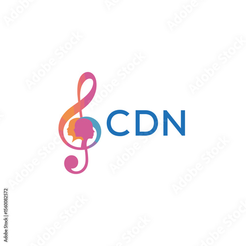CDN “Abstract music school logo with people and melody icon” CDN Later Logo, “Modern music therapy logo with faces and note symbol”
