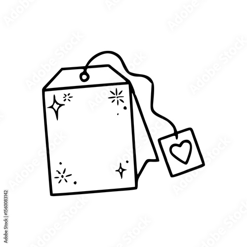 magical tea time outline graphic
