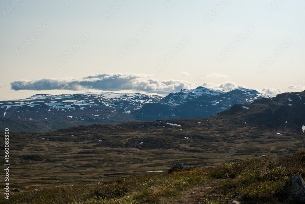 Fototapeta premium Jotunheimen Landscape with Snowy Mountains