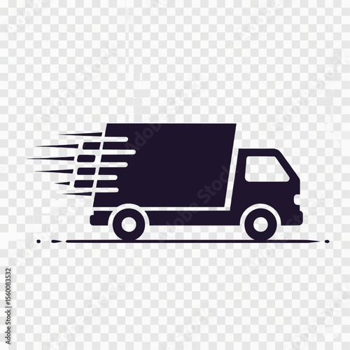 delivery truck with motion lines