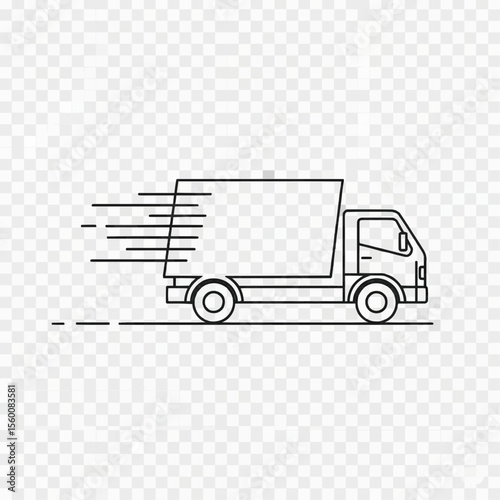 delivery truck with motion lines