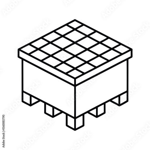 Grid style raised planter with organized garden layout Vector illustration
