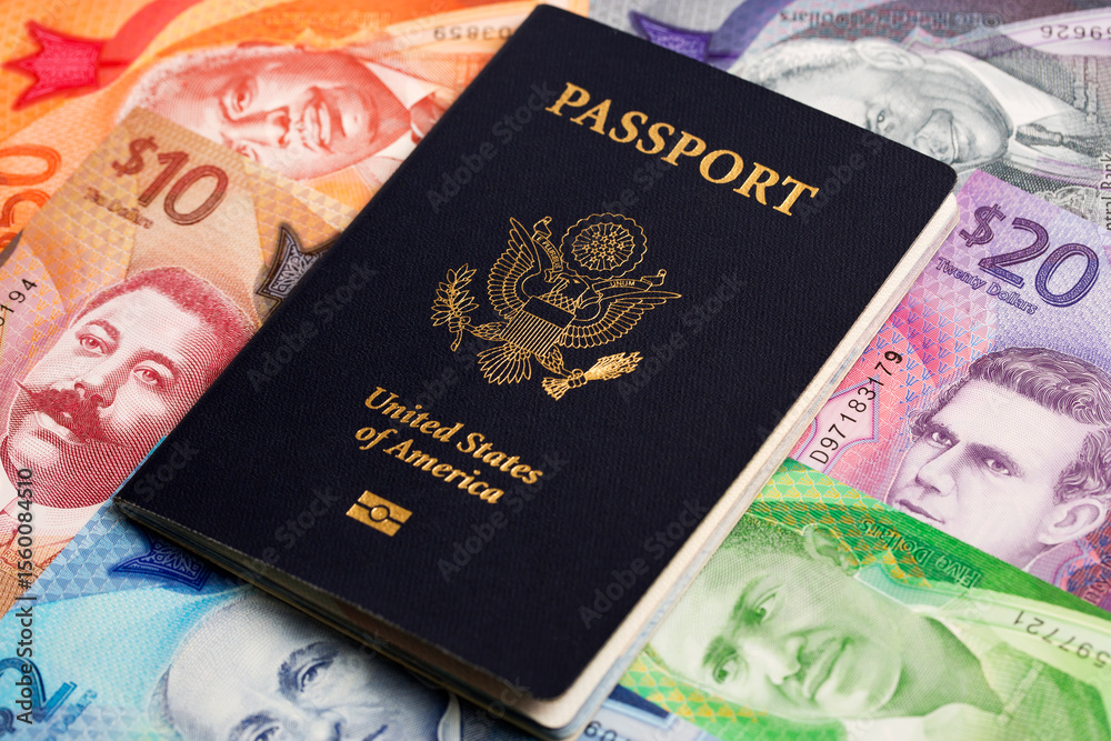 American passport on Barbadian dollar American passport on Barbadian dollar