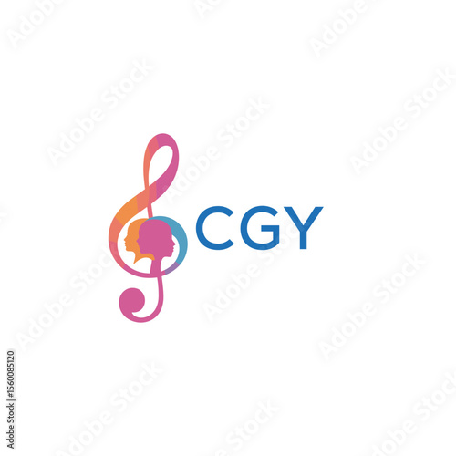CGY “Abstract music school logo with people and melody icon” CGY Later Logo, “Modern music therapy logo with faces and note symbol”
