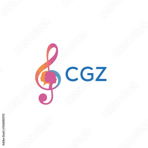 CGZ “Abstract music school logo with people and melody icon” CGZ Later Logo, “Modern music therapy logo with faces and note symbol”
