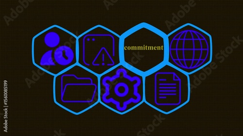 Management concept button on a futuristic ,beautiful abstract wave technology background, white flickering dots on technology background.