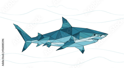 The Geometric Shark a Deep Dive into the Ocean's Apex Predator Illustration