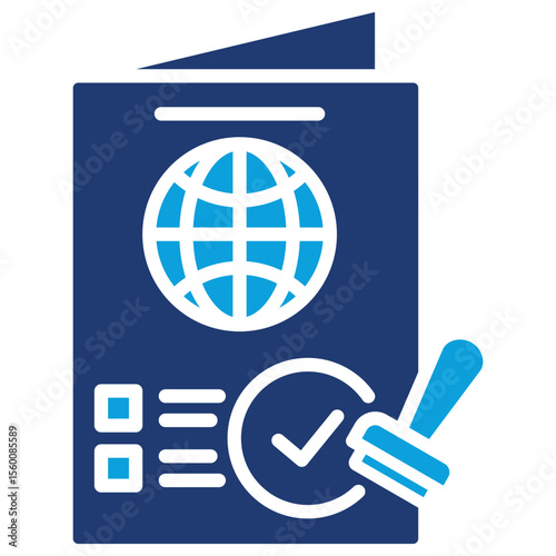 Immigration Flat Blue Icon