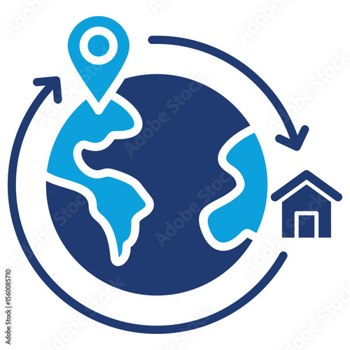 Expatriate Flat Blue Icon