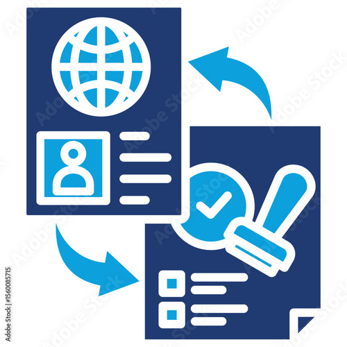 Naturalization Flat Blue Icon