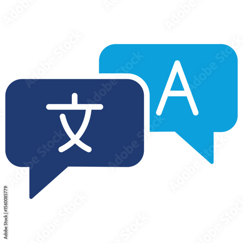 Translate Flat Blue Icon