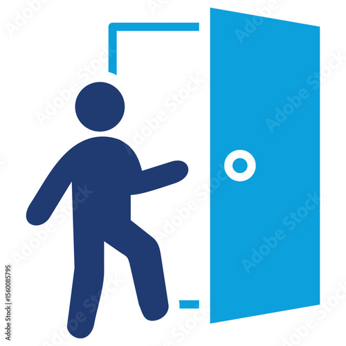 Exit Flat Blue Icon