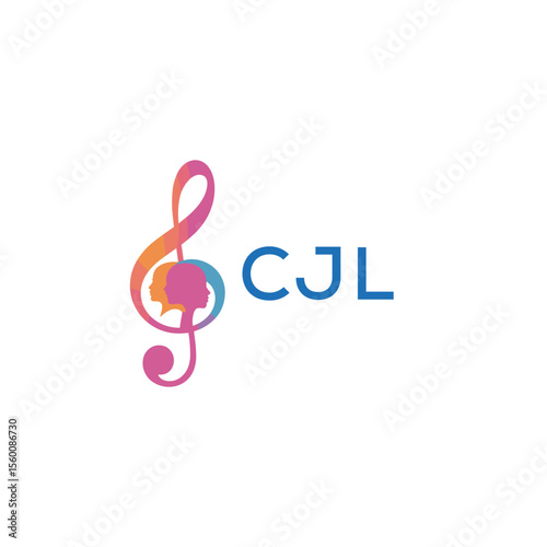 CJL “Abstract music school logo with people and melody icon” CJL Later Logo, “Modern music therapy logo with faces and note symbol”
